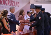 Gobernadora reconoce valor y trabajo humanitario de la Policía Veracruzana en contingencias.
