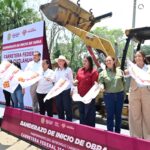 Quien hable mal de Veracruz no tiene cabida, advierte Gobernadora al iniciar obra en Cuitláhuac.