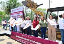 Quien hable mal de Veracruz no tiene cabida, advierte Gobernadora al iniciar obra en Cuitláhuac.