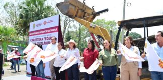Quien hable mal de Veracruz no tiene cabida, advierte Gobernadora al iniciar obra en Cuitláhuac.
