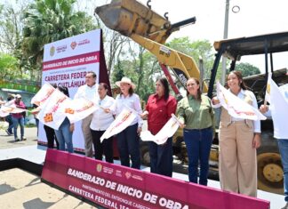 Quien hable mal de Veracruz no tiene cabida, advierte Gobernadora al iniciar obra en Cuitláhuac.