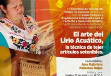 Ofrece SECTUR capacitación en tejido con lirio acuático