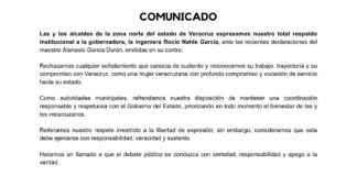 Alcaldes y alcaldesas del Norte de Veracruz cierran filas en torno a la gobernadora.