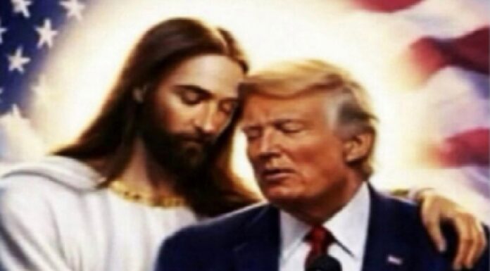 Donald Trump desata polémica al difundir imagen abrazado por Jesús y burlarse de sus críticos .