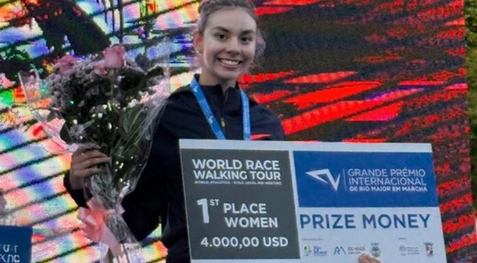 La marchista mexicana Alegna González se corona con la medalla de oro en Portugal