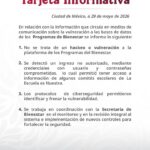 Secretaría de Bienestar niega hackeo a programas sociales; reconoce acceso no autorizado con credenciales comprometidas