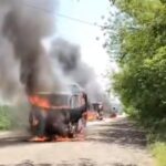 FNLS quema camiones en la Huasteca para luego huir a Hidalgo