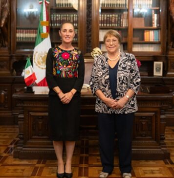En Palacio Nacional, presidenta Sheinbaum recibe a Michelle Bachelet