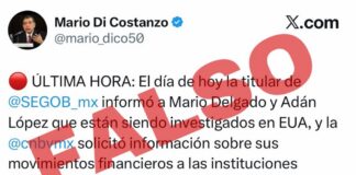Desmiente Segob a Mario Di Costanzo en X