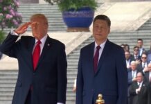 Trump inicia histórica visita a China que le ofrece una recepción militar.