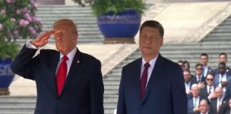 Trump inicia histórica visita a China que le ofrece una recepción militar.
