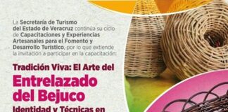 Invita SECTUR a capacitación virtual sobre el arte del entrelazado del bejuco
