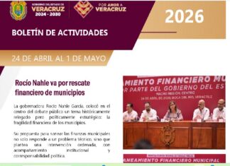 Veracruz fortalece infraestructura, finanzas municipales y desarrollo social con agenda exhaustiva encabezada por Rocío Nahle