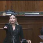 Yeraldine Bonilla, primera mujer gobernadora interina de Sinaloa.