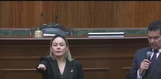 Yeraldine Bonilla, primera mujer gobernadora interina de Sinaloa.