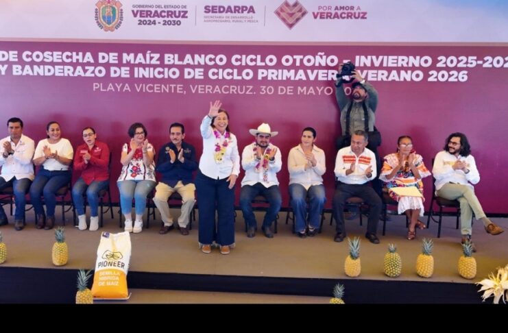 Desde Playa Vicente, Rocío Nahle anuncia que Veracruz triplicó apoyo al maíz y alcanzó cobertura para 60 mil hectáreas