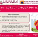 Activan #AlertaRoja en la Ciudad de México por pronóstico de lluvias fuertes