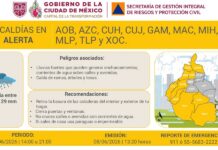 Activan Alerta Amarilla por pronostico de lluvias fuertes en CDMX en estas alcaldías