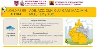 Activan Alerta Amarilla por pronostico de lluvias fuertes en CDMX en estas alcaldías