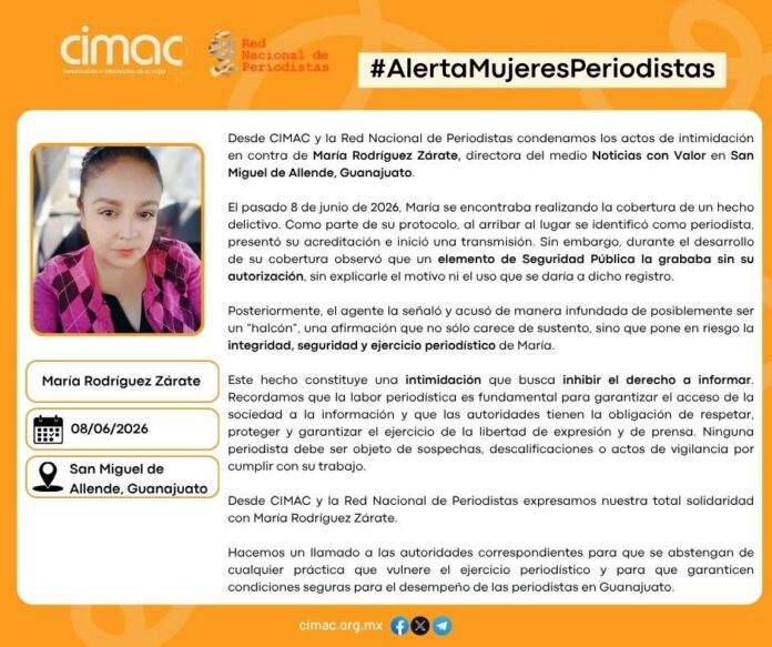 CIMAC periodista maria Rodriguez Zarate