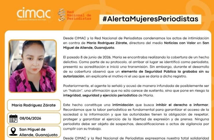 Organizaciones denuncian intimidación contra periodista en Guanajuato