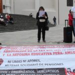 CNTE en Veracruz llama a reforzar el plantón nacional; advierte que protestas continuarán hasta abrogación de la Ley del ISSSTE.