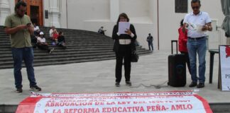 CNTE en Veracruz llama a reforzar el plantón nacional; advierte que protestas continuarán hasta abrogación de la Ley del ISSSTE.