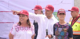 Presidenta y Gobernadora supervisan tramo Laguna Verde–La Mancha; registra 35% de avance.
