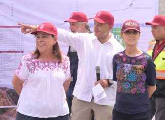 Presidenta y Gobernadora supervisan tramo Laguna Verde–La Mancha; registra 35% de avance.