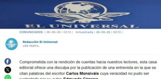 El Universal se disculpa, retira entrevista de Monsiváis y deslinda responsabilidad .
