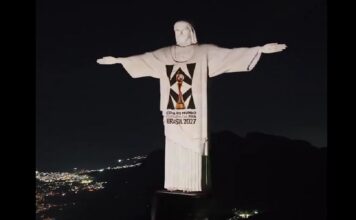 El Cristo Redentor se ilumina con el logo de la Copa Mundial Femenina de la FIFA 2027