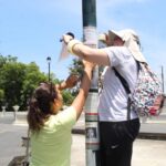 Colectivos de búsqueda colocan fichas y recompensas en el parque Juárez de Xalapa
