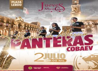 La Banda de Música Panteras del COBAEV inaugura los Jueves Musicales de julio