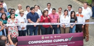 Rocío Nahle le cumple a la Sierra de Soteapan con 24 kilómetros de carretera
