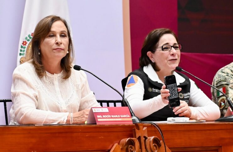 Rocío Nahle confirma alerta roja en zona Olmeca de Veracruz por lluvias extremas; Llega Laura Velázquez de protección civil Federal