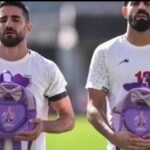 Irán: No es en el mundial el recuerdo de las niñas de Minab donde jugadores exhiben mochilas en homenaje a victimas de bombardeo de EU e Israel.