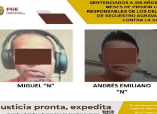 Sentencia histórica en Veracruz: un tribunal impuso 350 años de prisión a secuestradores
