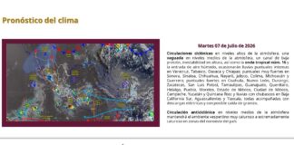 Pronostican cuatro días de lluvias en todo México