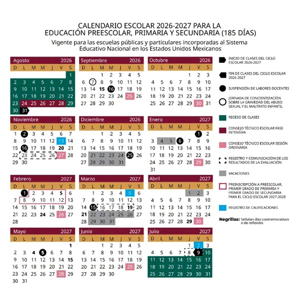 Calendario escolar 2026-2027