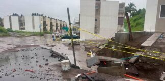 Lluvias exhiben daños en viviendas recién entregadas del programa Bienestar en Veracruz