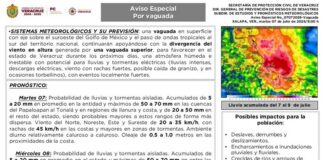PC Veracruz emite Aviso Especial por lluvias prolongadas en el estado
