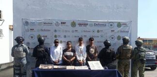 Operativo de SSP y FGE, con apoyo de fuerzas federales, asegura más de 54 kilos de presunta marihuana y 30 mil litros de hidrocarburo