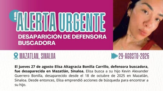 Exigen localizar con vida a Elisa Bonilla, madre buscadora desaparecida en Mazatlán Sinaloa