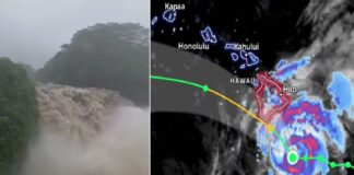 Lala golpea Hawái con vientos huracanados y lluvias torrenciales