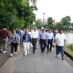 Supervisan autoridades municipales trabajos de rehabilitación del Paseo de Los Lagos