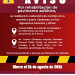 AVISO XALAPA: Reducción de carriles