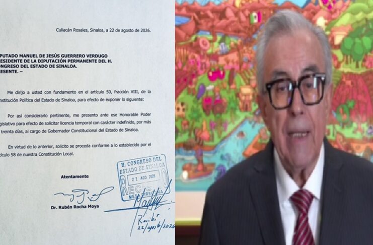 Rocha Moya vuelve a pedir licencia, ahora indefinida como gobernador de Sinaloa