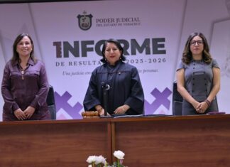 Gobernadora recibe Informe Anual del Tribunal Superior de Justicia del Poder Judicial del Estado
