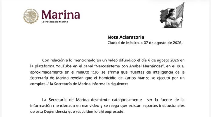Marina desmiente haber informado de un supuesto complot en el asesinato de Carlos Manzo
