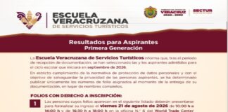 Publica Sectur resultados de admisión de la Escuela Veracruzana de Servicios Turísticos
